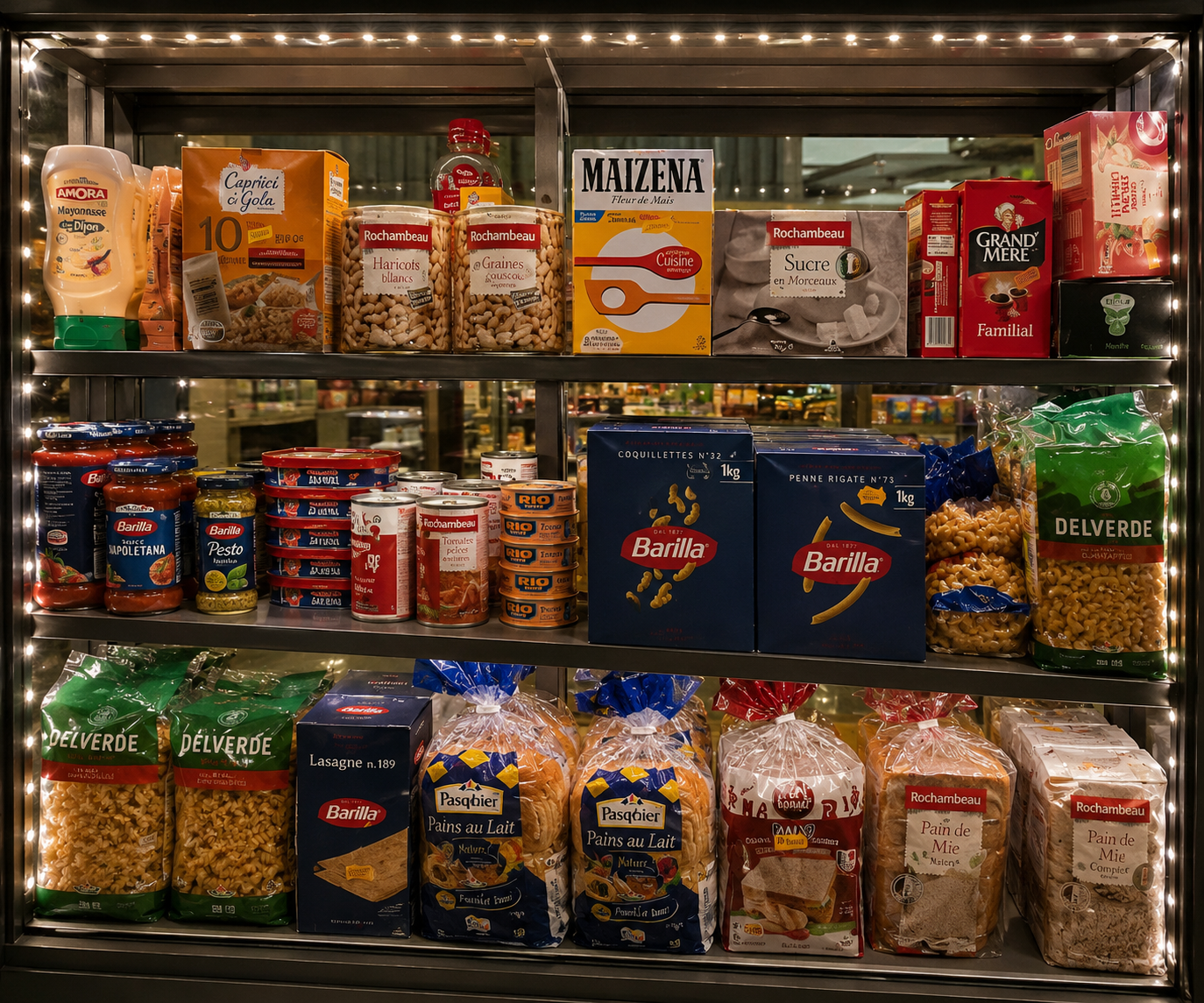 Rayon conserves, pâtes et produits de dépannage